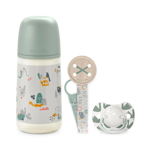 suavinex-pack-regalo-beb-reci-n-nacido-walk-verde-biber-n-antic-lico-270-ml-fluj image 1