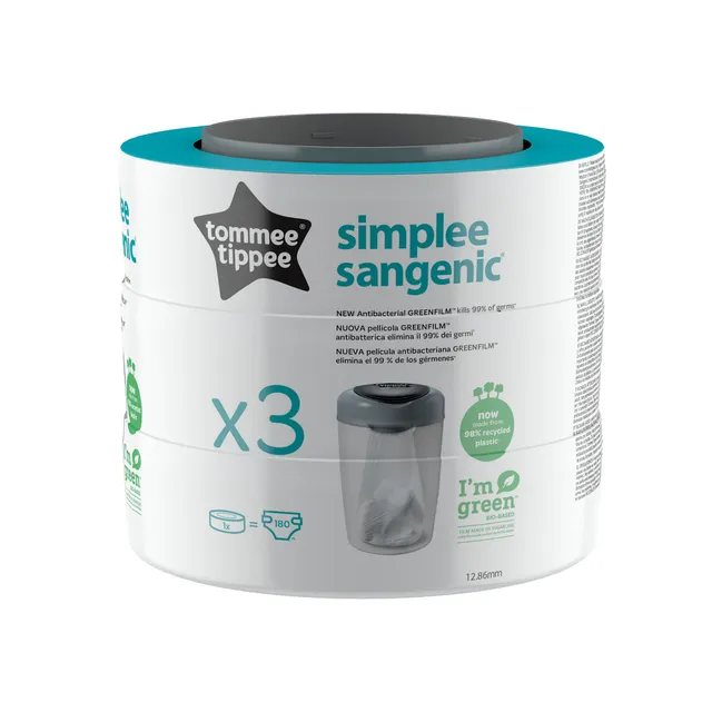 tommee-tippee-simplee-recambio-para-contenedor-de-pa-ales-sangenic-pack-de-3-cas image 1