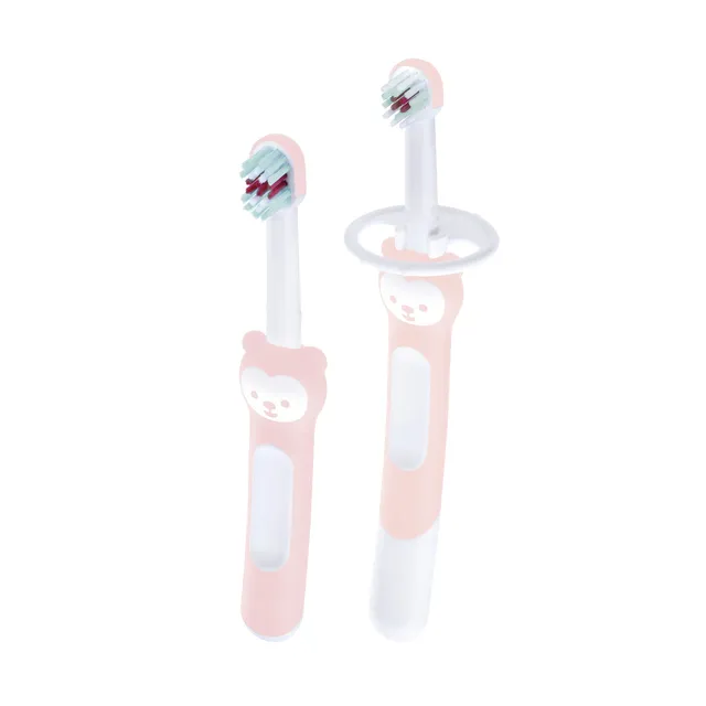mam-learn-to-brush-set-set-de-2-cepillos-de-dientes-para-beb-con-mango-largo-com image 1