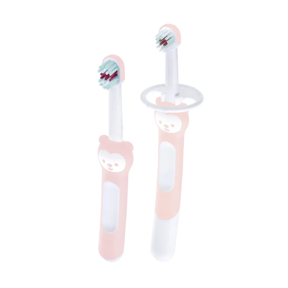mam-learn-to-brush-set-set-de-2-cepillos-de-dientes-para-beb-con-mango-largo-com image 1