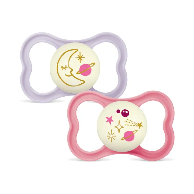 mam-chupete-air-16-meses-rosa-mate-pack-2-uds-escudo-ventilado-que-brilla-en-la- image 1