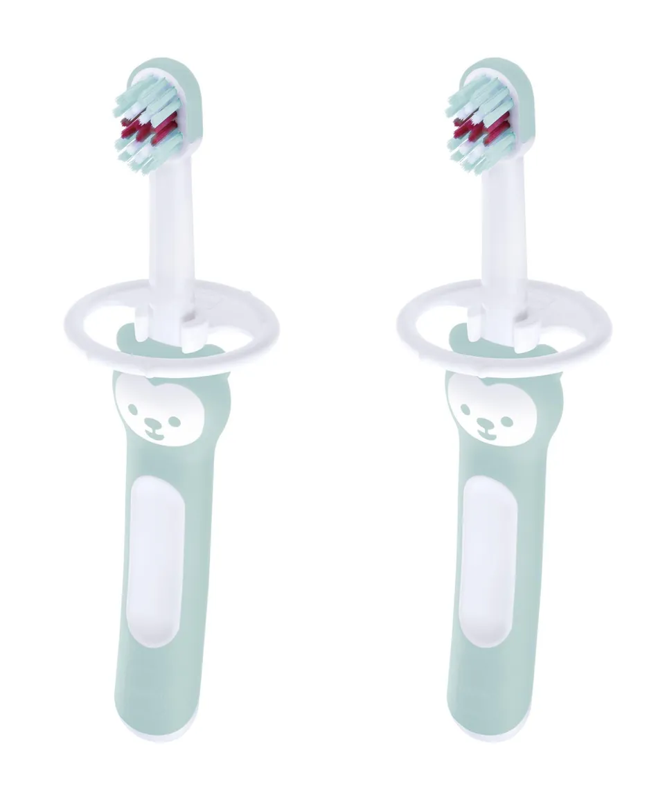 mam-set-2-cepillos-de-dientes-para-beb-de-mango-compacto-azul-primeros-dientes-e image 1