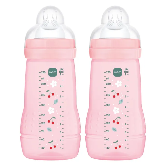 mam-easy-active-biber-n-270-ml-pack-2-uds-2-4-meses-rosa-brillante-tetina-flujo- image 1