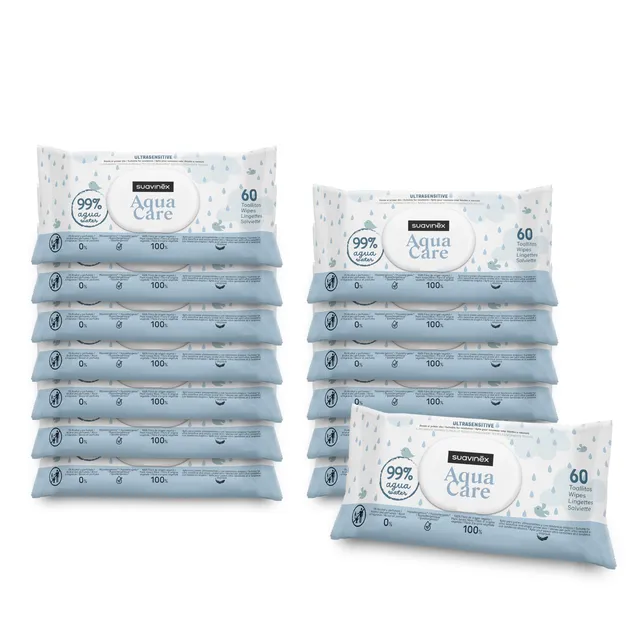 suavinex-pack-14-x-60-toallitas-beb-aqua-care-840-uds-99-agua-100-fibra-vegetal- image 1