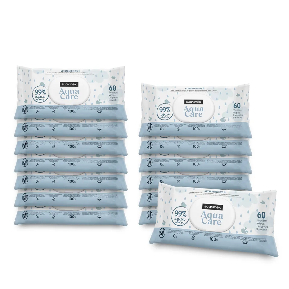 suavinex-pack-14-x-60-toallitas-beb-aqua-care-840-uds-99-agua-100-fibra-vegetal- image 1
