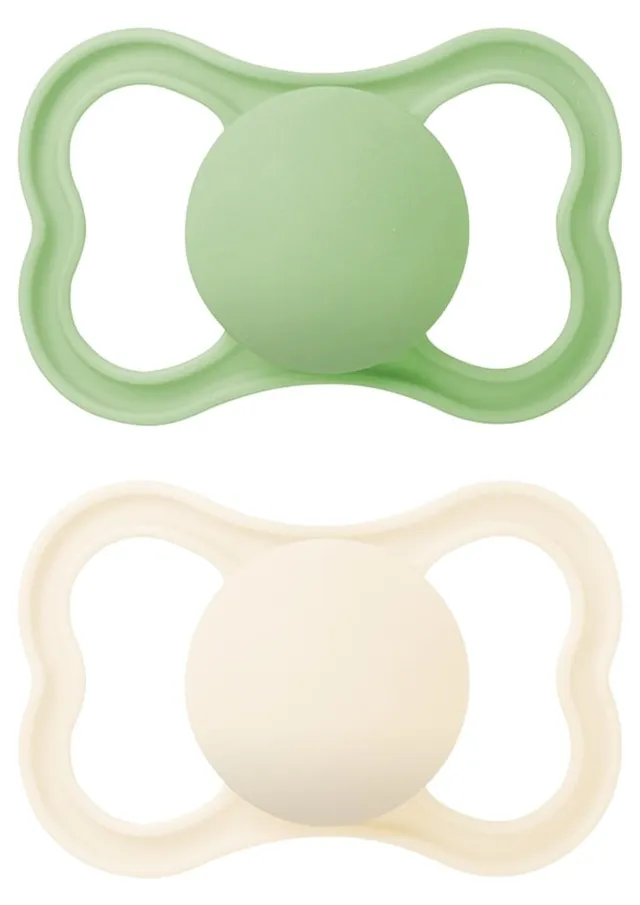 mam-chupete-air-16-meses-neutro-mate-pack-2-uds-tetina-sim-trica-de-skinsoft-sil image 1