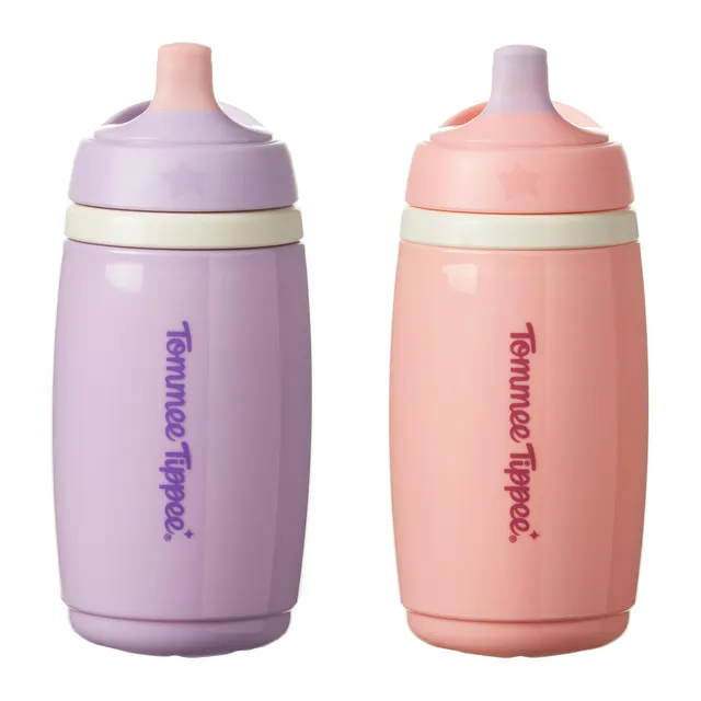 tommee-tippee-vaso-isot-rmico-con-boquilla-266-ml-pack-de-2-botella-de-agua-anti image 1