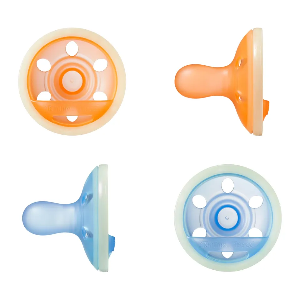tommee-tippee-chupete-breast-like-night-glow-0-6m-pack-de-4-silicona-de-una-sola image 1