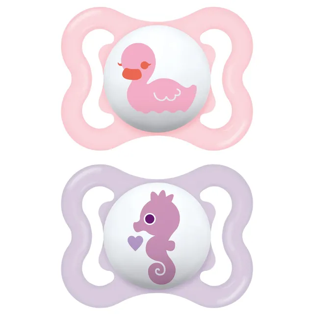 mam-chupete-air-2-6-meses-rosa-brillante-2-uds-escudo-ventilado-antimarcas-para- image 1