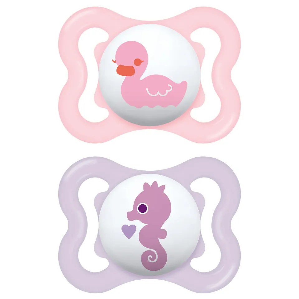 mam-chupete-air-2-6-meses-rosa-brillante-2-uds-escudo-ventilado-antimarcas-para- image 1