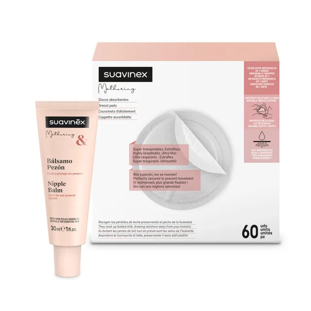suavinex-mothering-pack-lactancia-60-discos-de-lactancia-absorbentes-crema-pez-n image 1