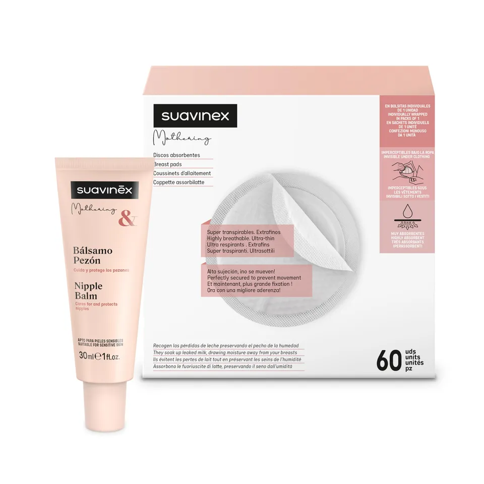 suavinex-mothering-pack-lactancia-60-discos-de-lactancia-absorbentes-crema-pez-n image 1