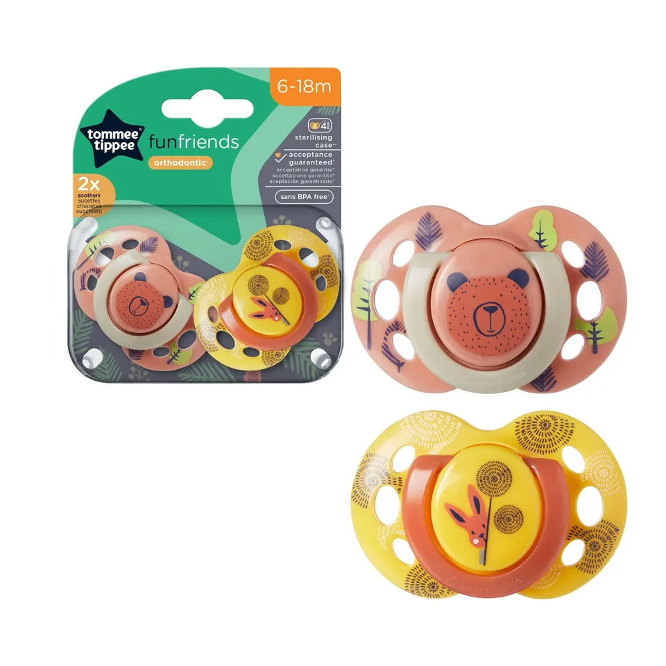 tommee-tippee-fun-chupetes-ortod-nticos-6-18-meses-tetina-de-silicona-reversible image 1