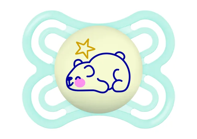 mam-perfect-chupete-2-6-meses-azul-brillante-1-ud-brilla-en-la-oscuridad-tetina- image 1