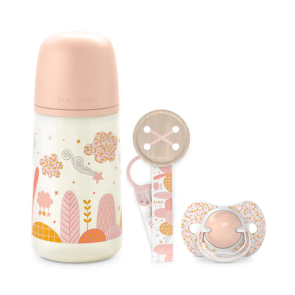 suavinex-pack-regalo-reci-n-nacido-dreams-rosa-biber-n-antic-lico-270-ml-flujo-m image 1