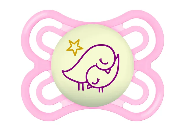mam-perfect-chupete-2-6-meses-rosa-brillante-1-ud-brilla-en-la-oscuridad-tetina- image 1