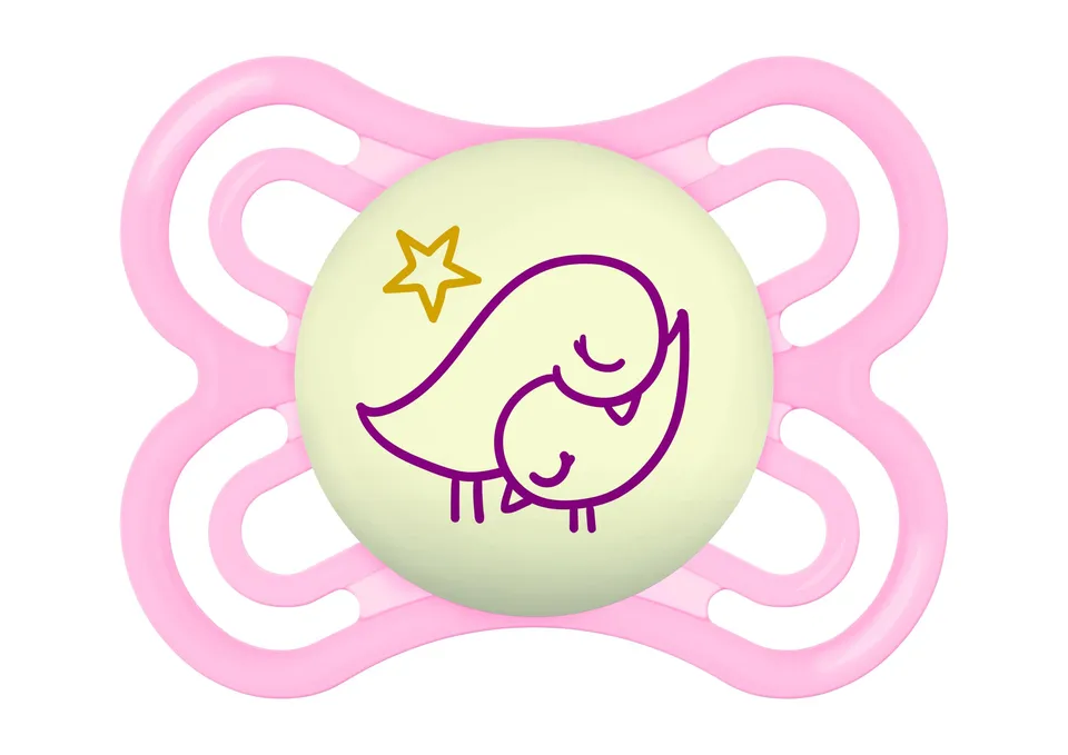 mam-perfect-chupete-2-6-meses-rosa-brillante-1-ud-brilla-en-la-oscuridad-tetina- image 1