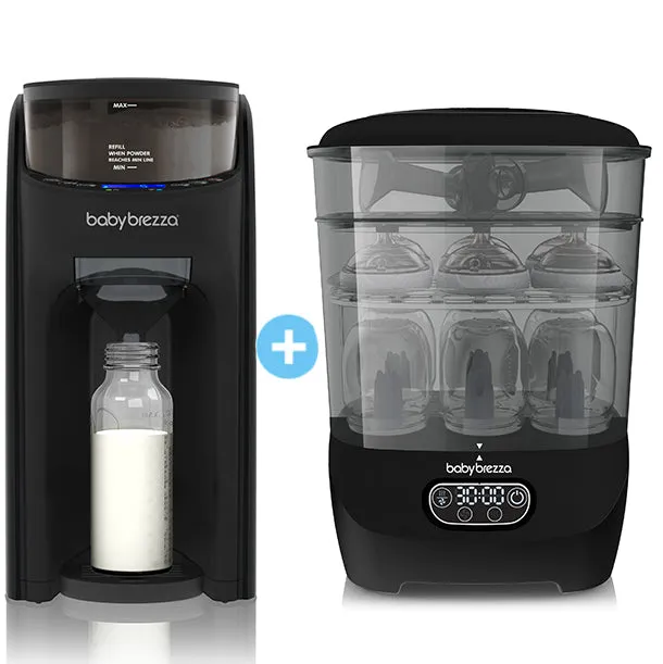 baby-brezza-set-formula-pro-advanced-black-sterilizer-dryer-advanced-pack-prepar image 1