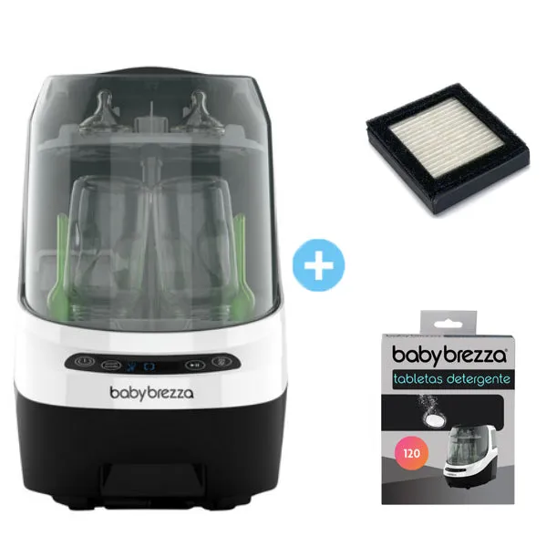 baby-brezza-pack-ahorro-bottle-washer-pro-filtro-hepa-pastillas-detergentes-lava image 1