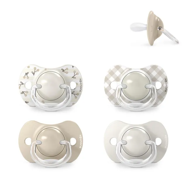 suavinex-sx-pro-pack-de-4-chupetes-0-6-meses-tetina-fisiol-gica-de-silicona-sim- image 1