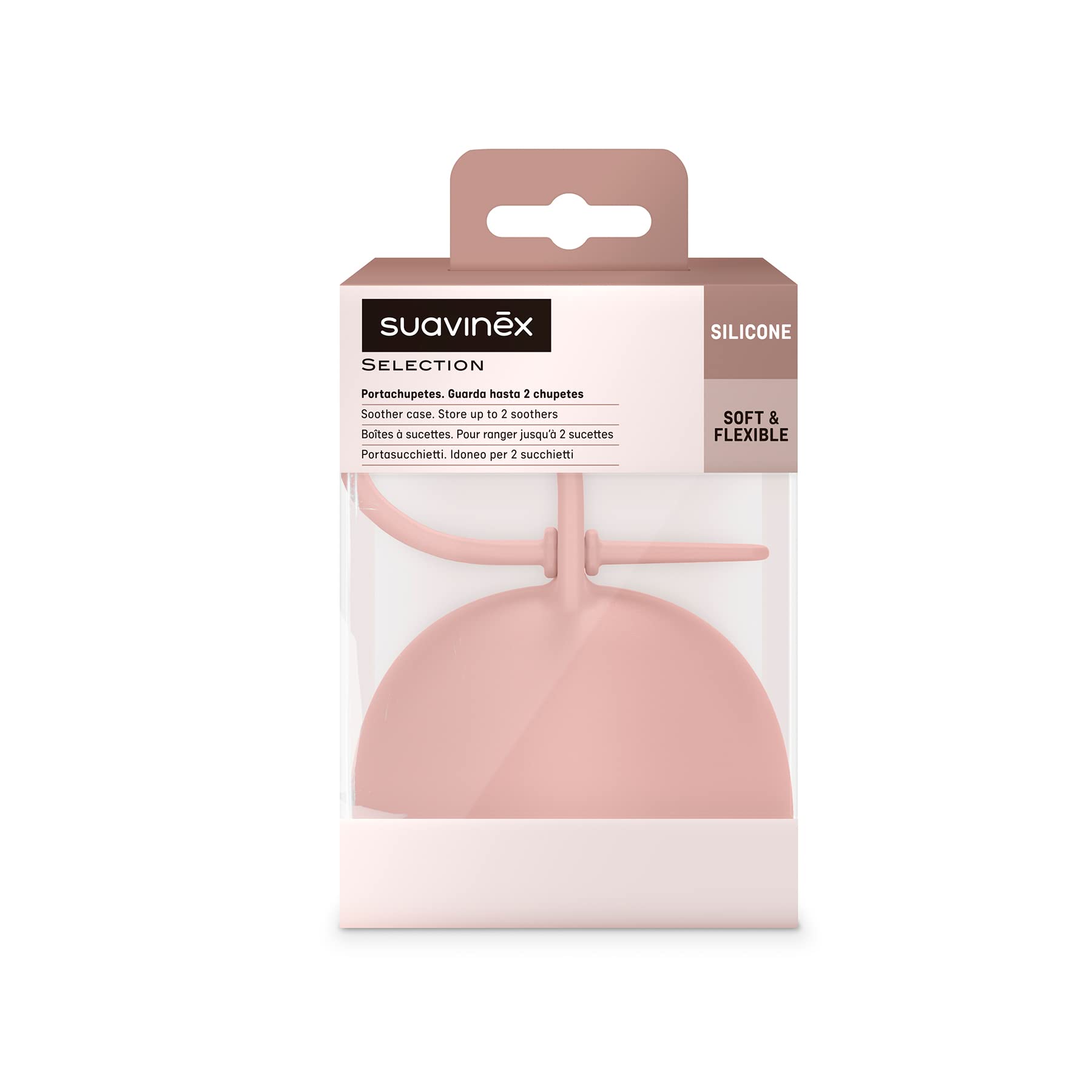 suavinex-portachupetes-silicona-flexible-colour-essence-nude-funda-para-2-chupet image 2