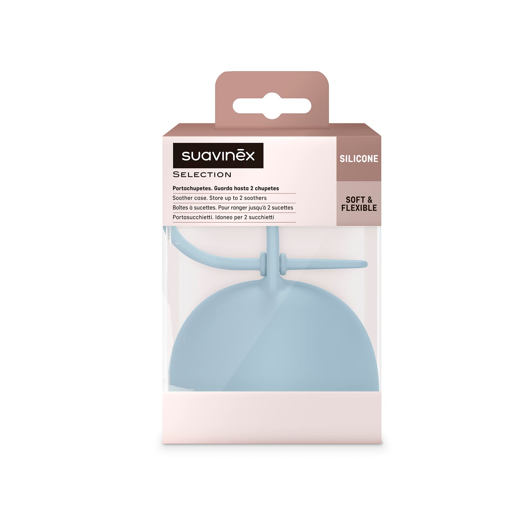 suavinex-portachupetes-de-silicona-colour-essence-azul-funda-flexible-para-2-chu image 2