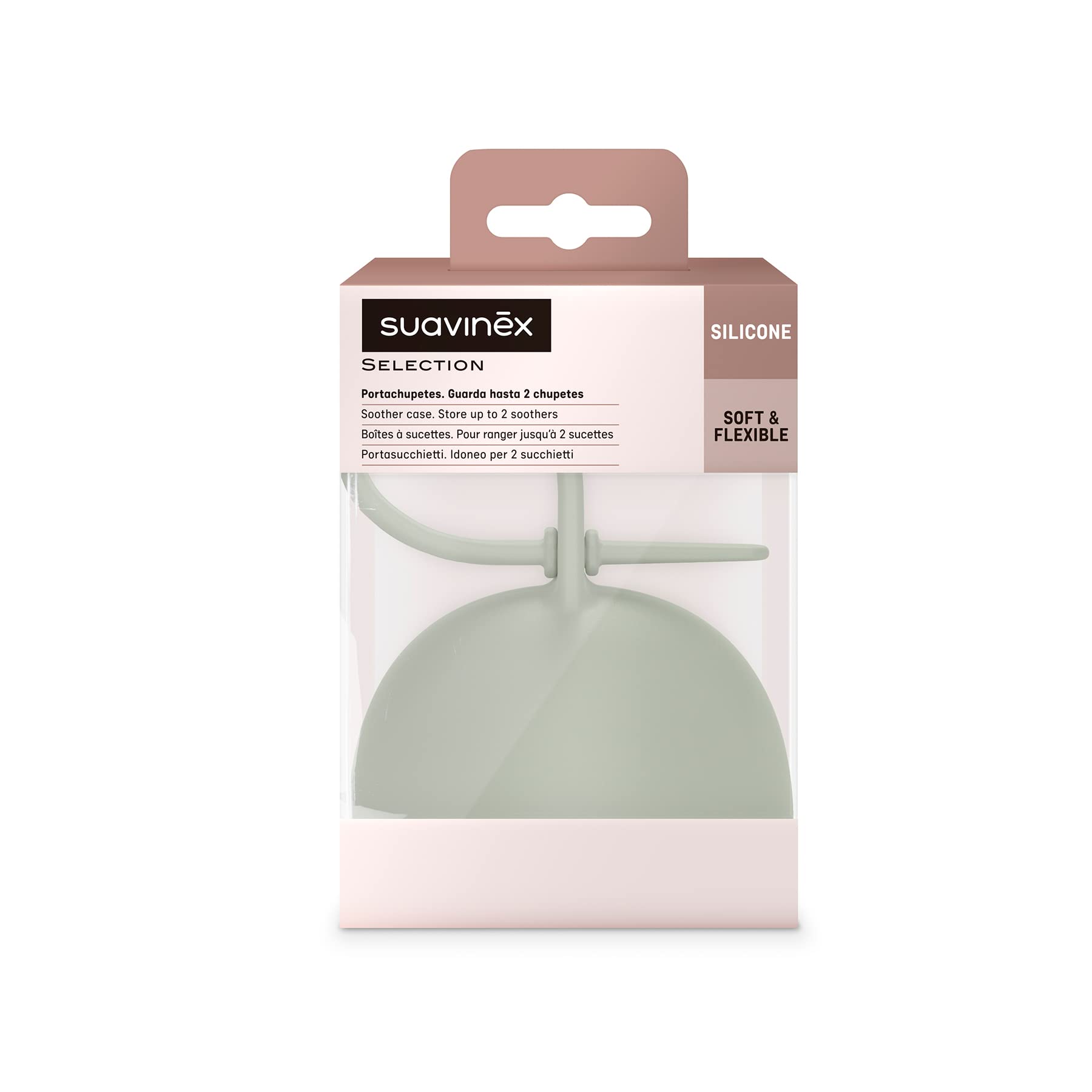 suavinex-portachupetes-silicona-flexible-colour-essence-verde-funda-para-2-chupe image 2