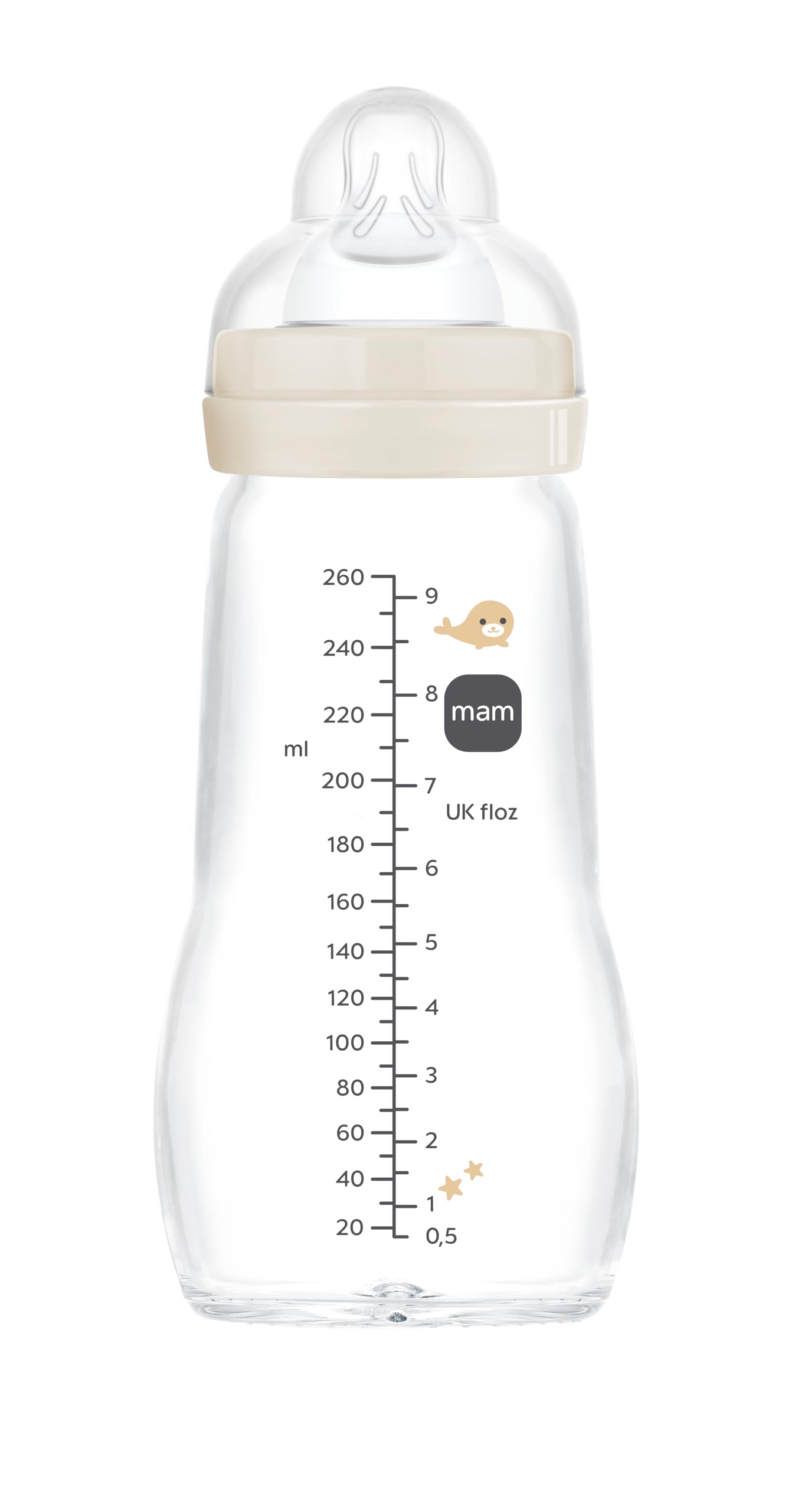 mam-feel-good-biber-n-de-cristal-260-ml-2-4-meses-tetina-2-de-flujo-medio-skinso image 1