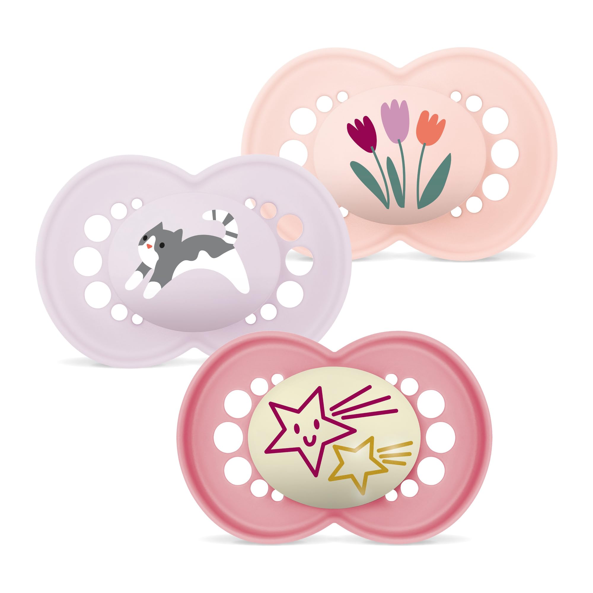 mam-chupete-original-6-meses-pack-3-uds-2-d-a-1-noche-luminosa-rosa-mate-tetina- image 1