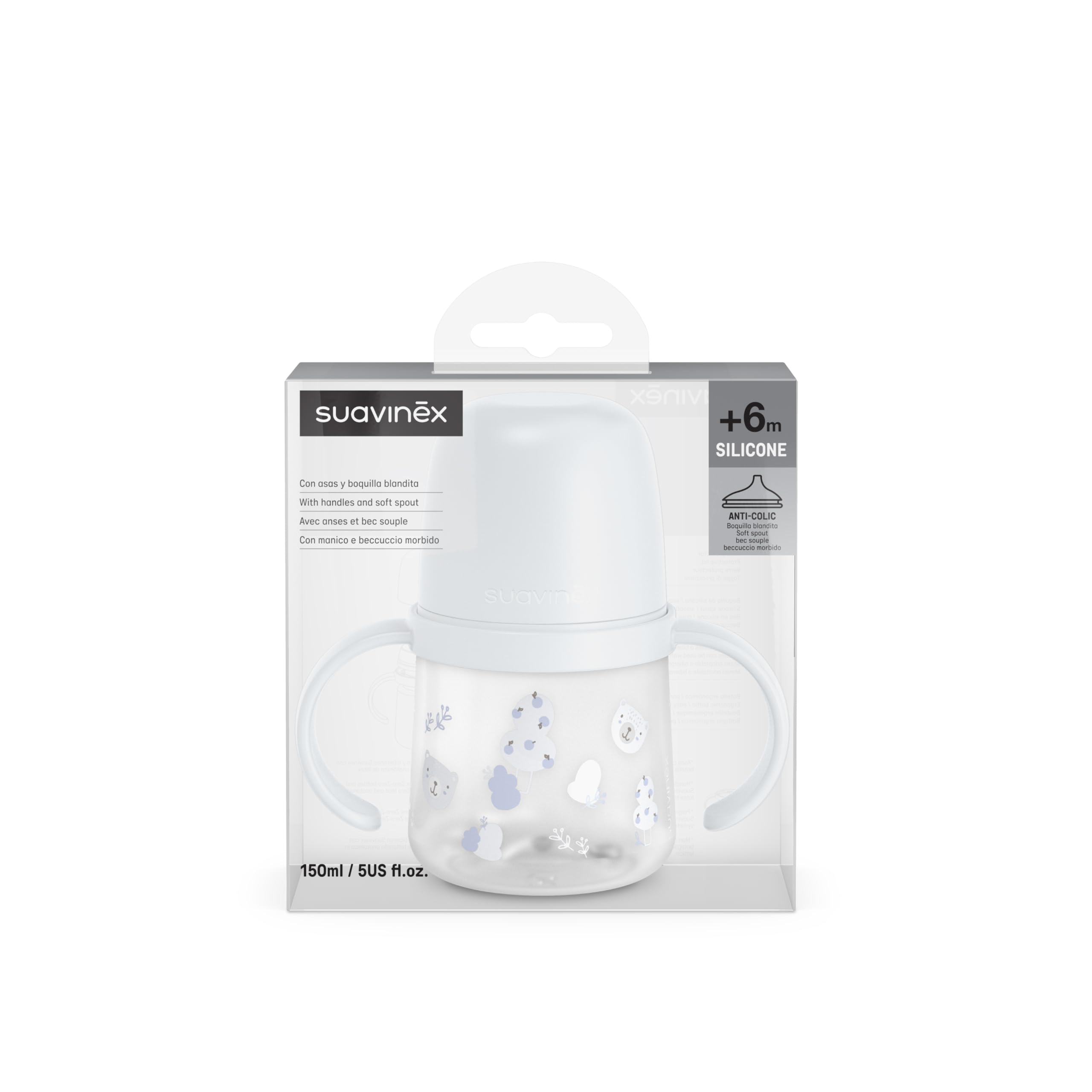 suavinex-vaso-aprendizaje-150-ml-boquilla-de-silicona-antic-lico-biber-n-con-asa image 3