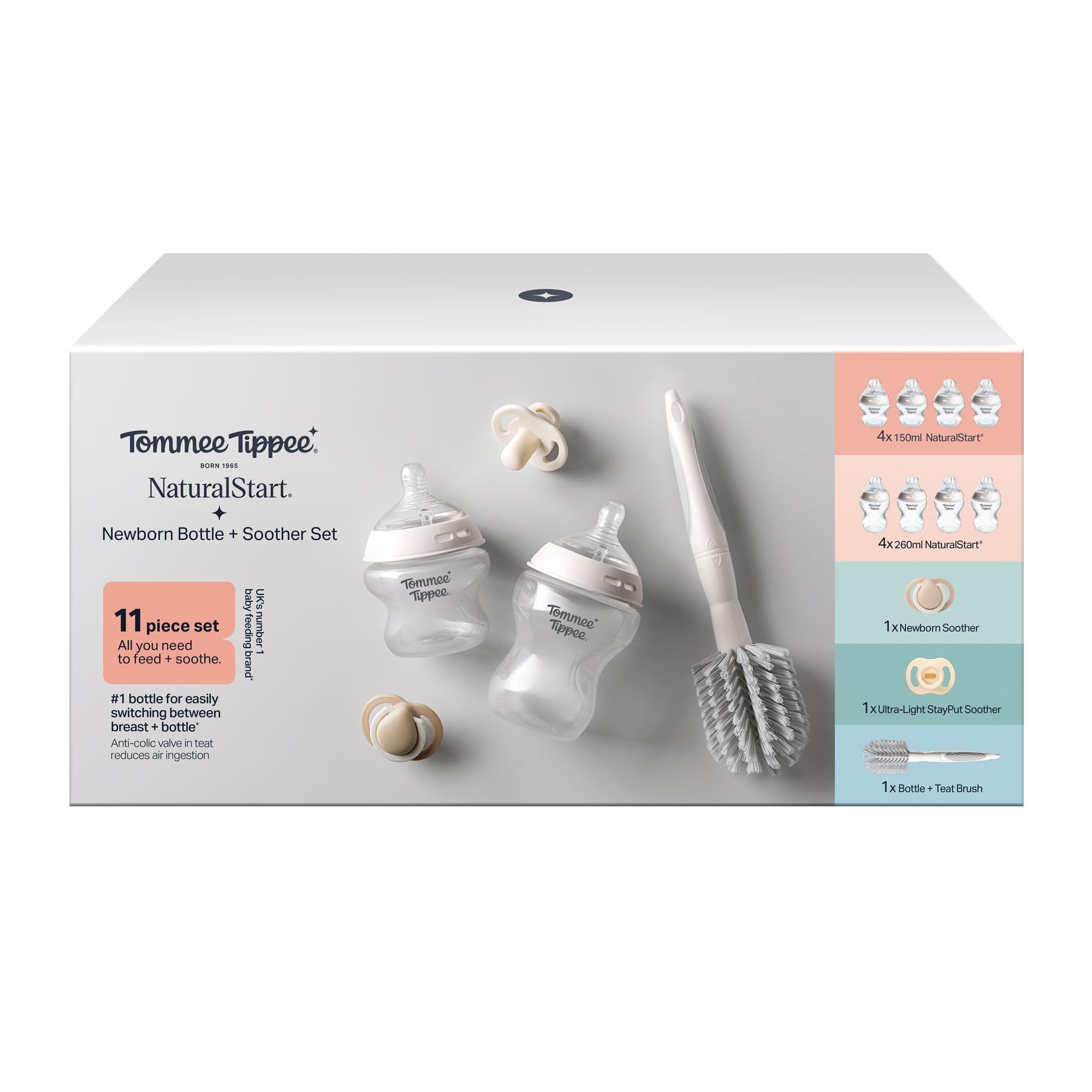 tommee-tippee-set-natural-start-11-piezas-biberones-150-ml-y-260-ml-con-autoeste image 2