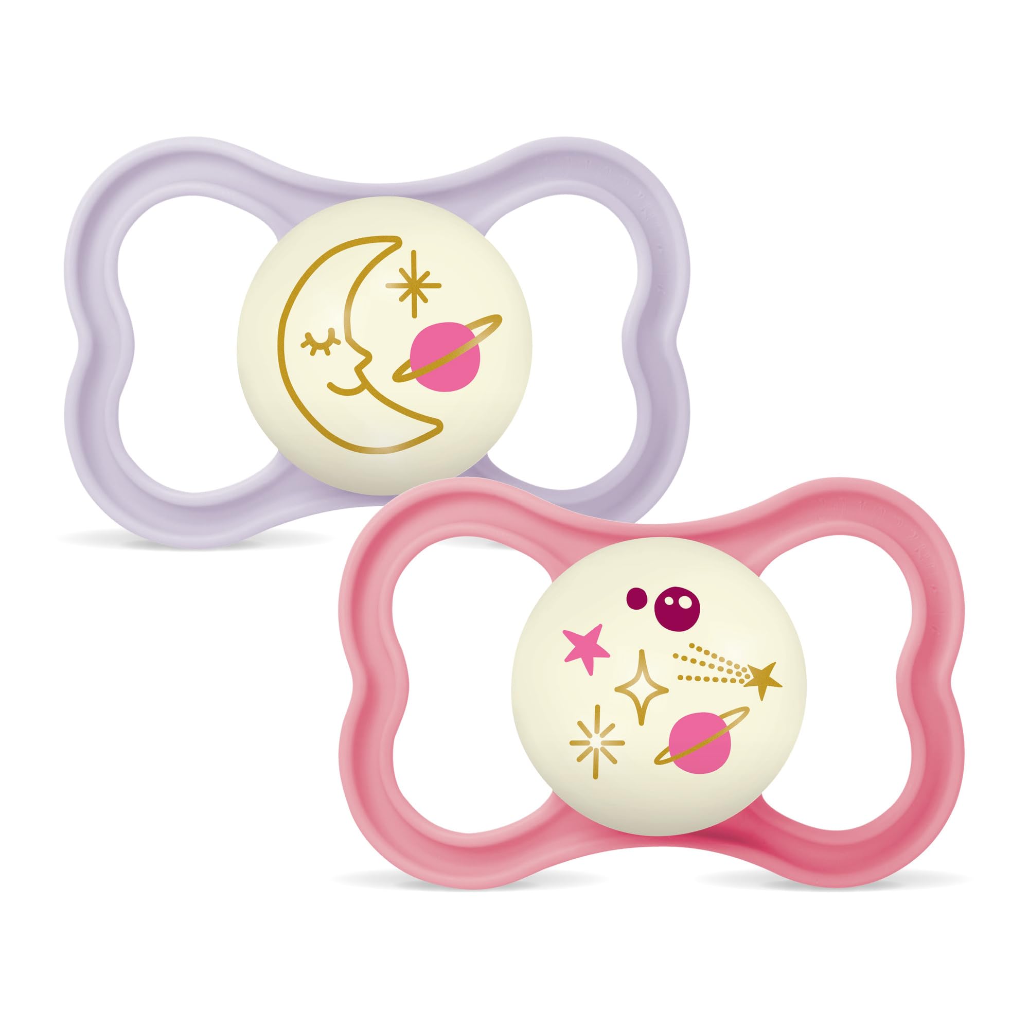 mam-air-chupete-6-meses-rosa-mate-2-uds-escudo-ventilado-fosforescente-con-tetin image 1