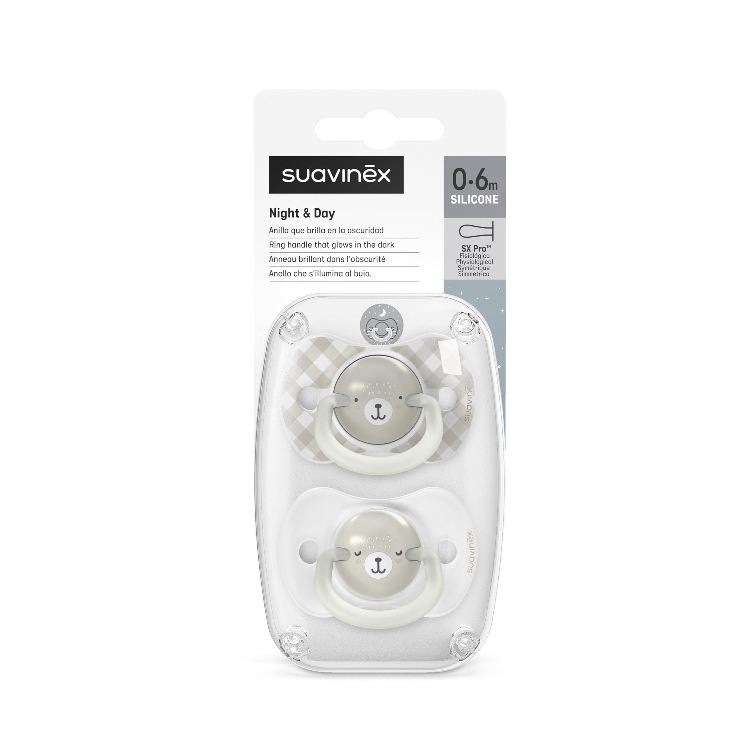 suavinex-chupete-night-and-day-que-brilla-en-la-oscuridad-pack-2-chupetes-silico image 3