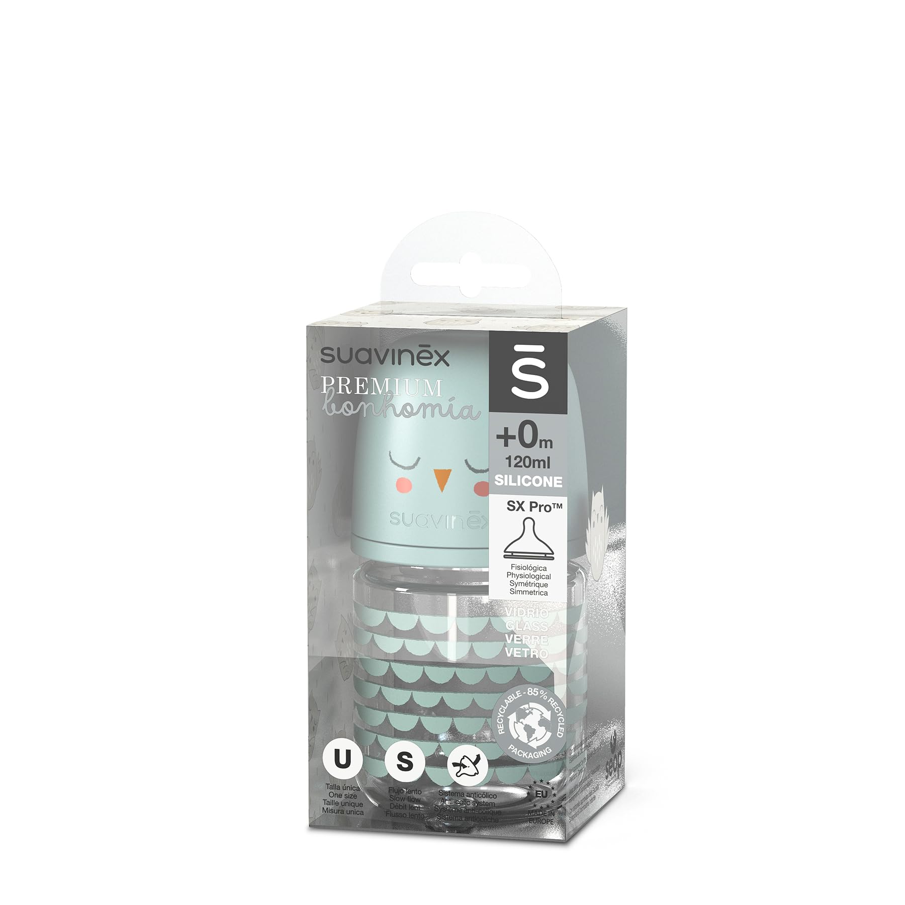 suavinex-bonhomia-verde-pack-2-biberones-de-vidrio-antic-licos-con-tetina-fisiol image 3