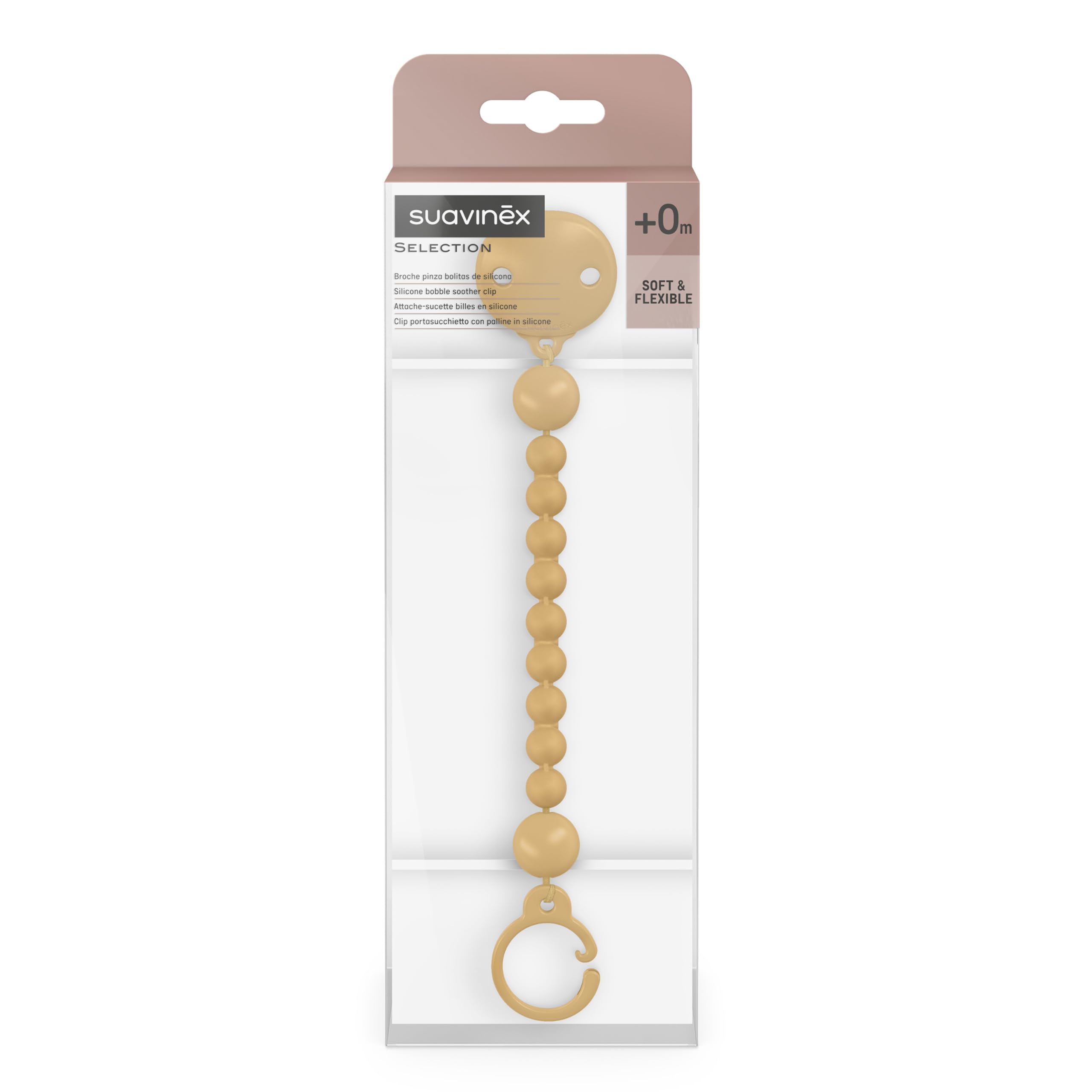 suavinex-colour-essence-honey-broche-pinza-chupetero-de-silicona-de-una-sola-pie image 2
