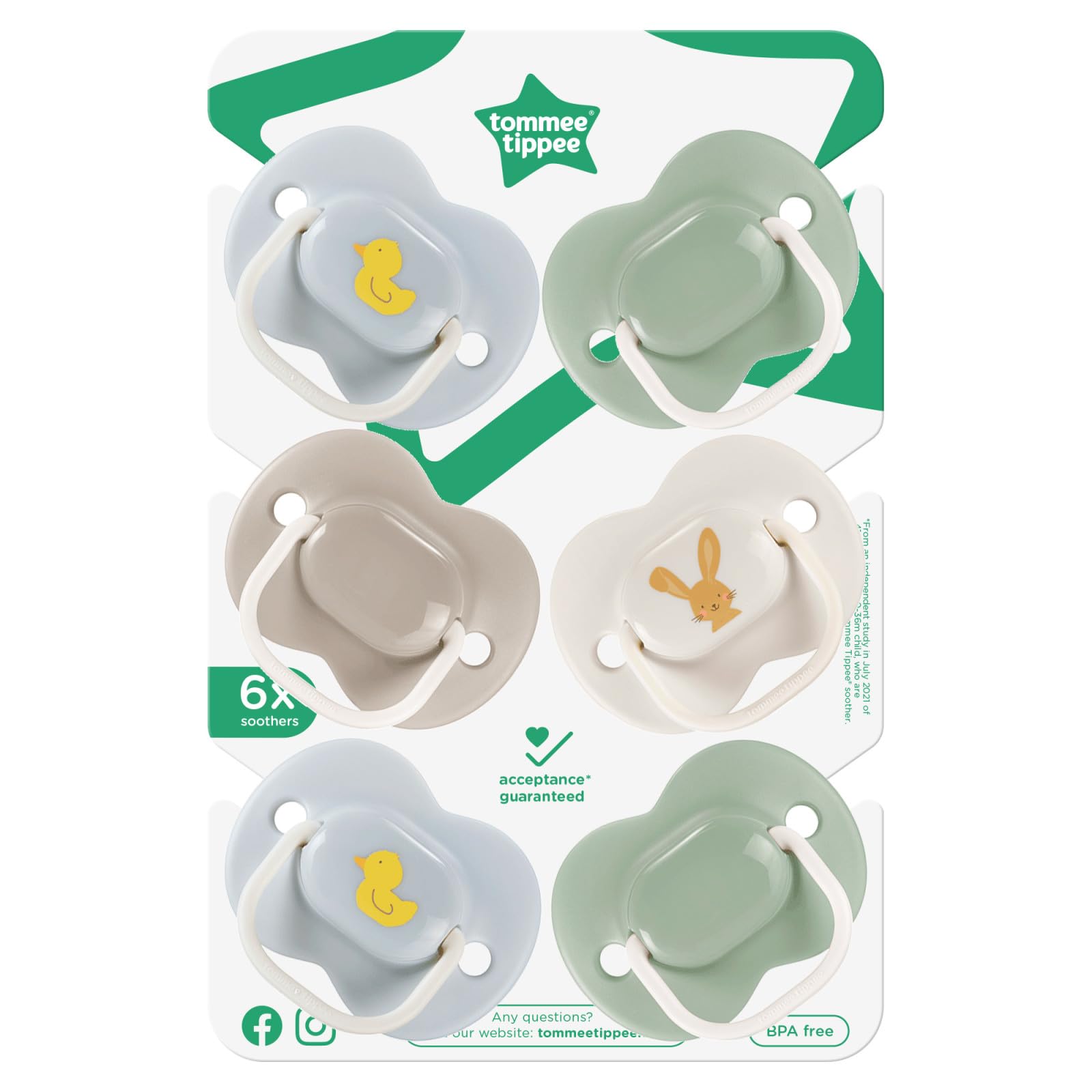 tommee-tippee-anytime-pack-de-6-chupetes-sim-tricos-sin-bpa-6-18-meses image 8