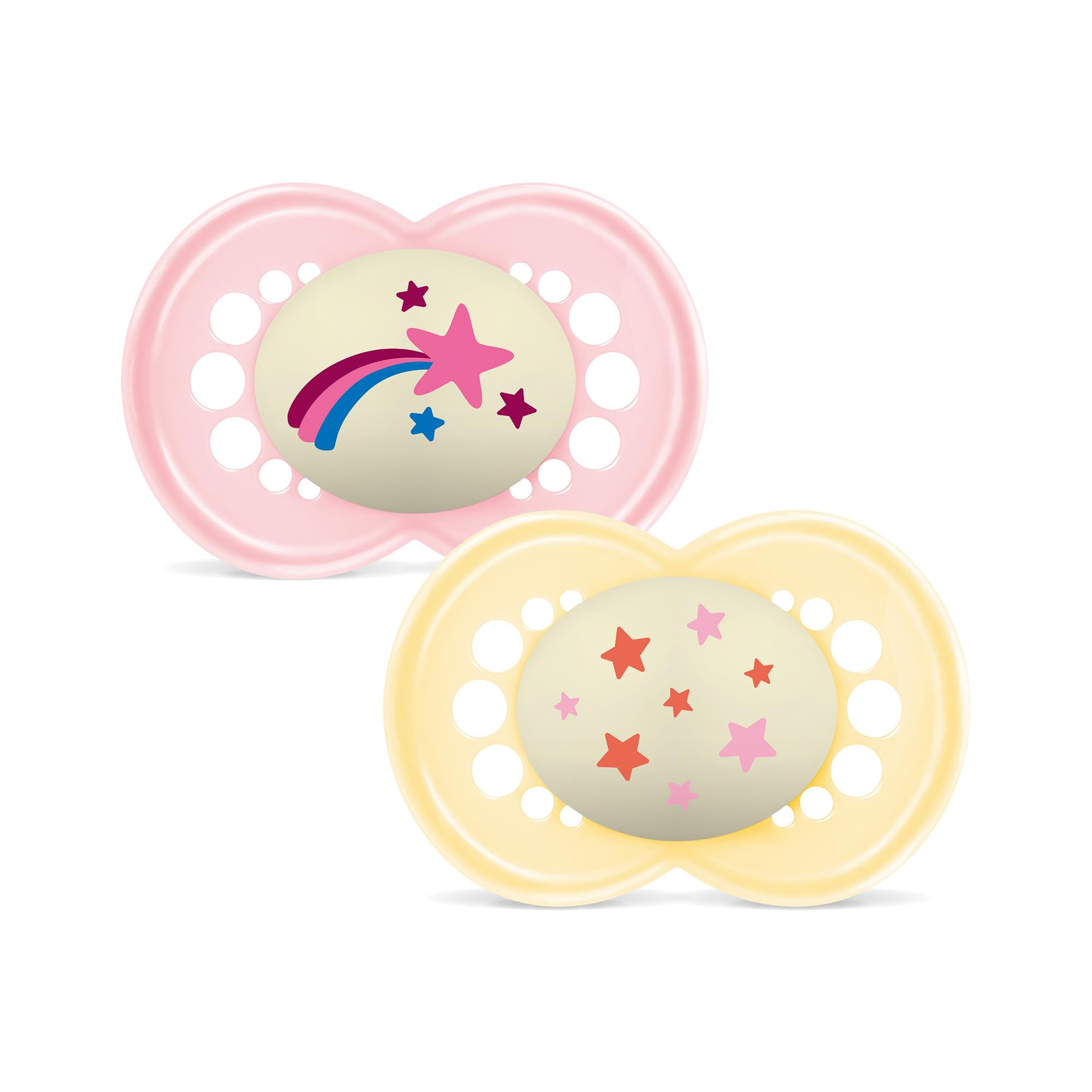 mam-chupete-original-noche-16-meses-rosa-brillante-2-uds-tetina-skinsoft-silicon image 1