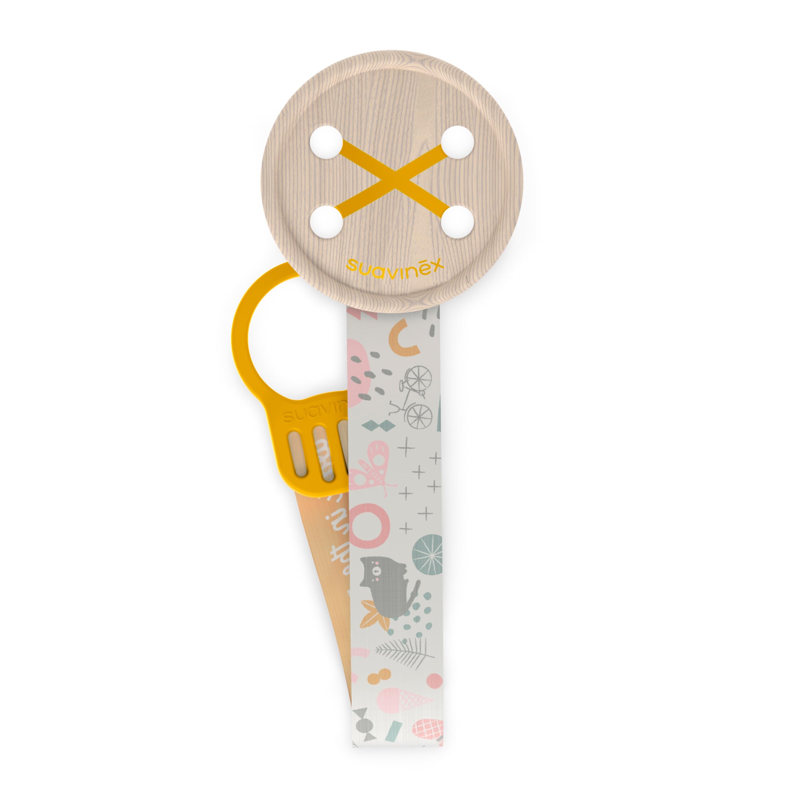 suavinex-chupetero-de-tela-birdies-rosa-cinta-reversible-a-doble-cara-con-clip-y image 4