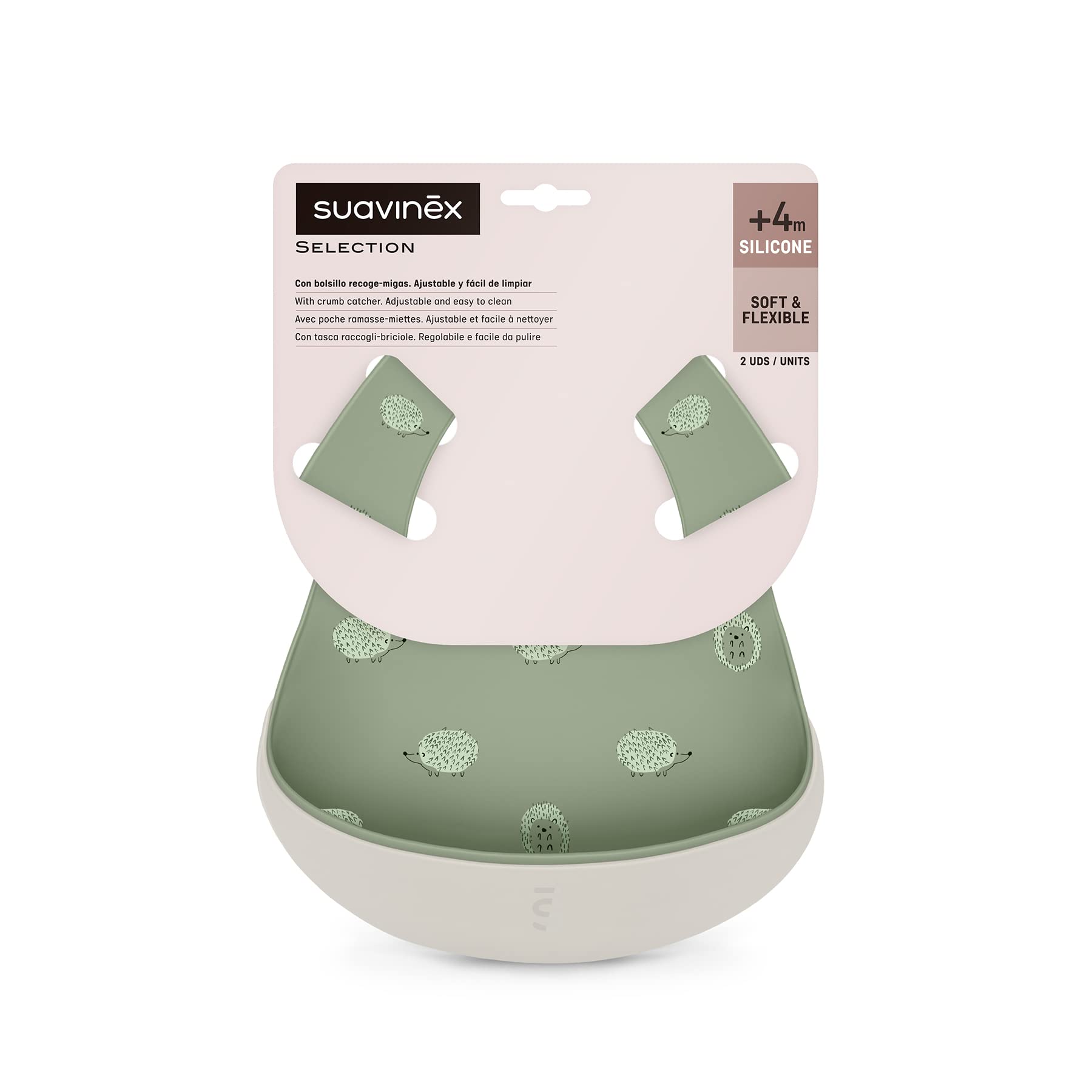 suavinex-babero-de-silicona-impermeable-enrollable-cuello-ajustable-y-bolsillo-r image 2