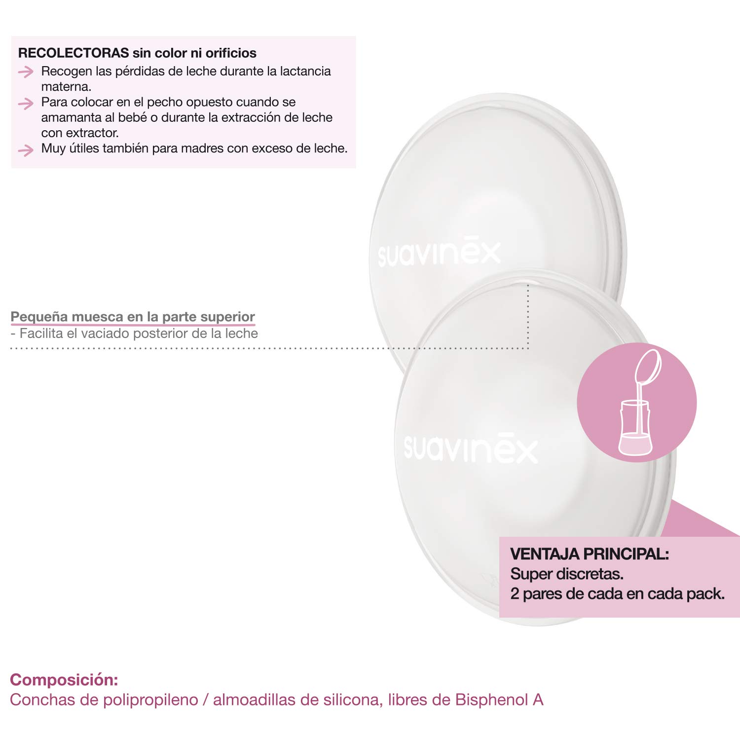 suavinex-set-4-conchas-de-lactancia-2-recolectoras-de-leche-materna-2-protectora image 6