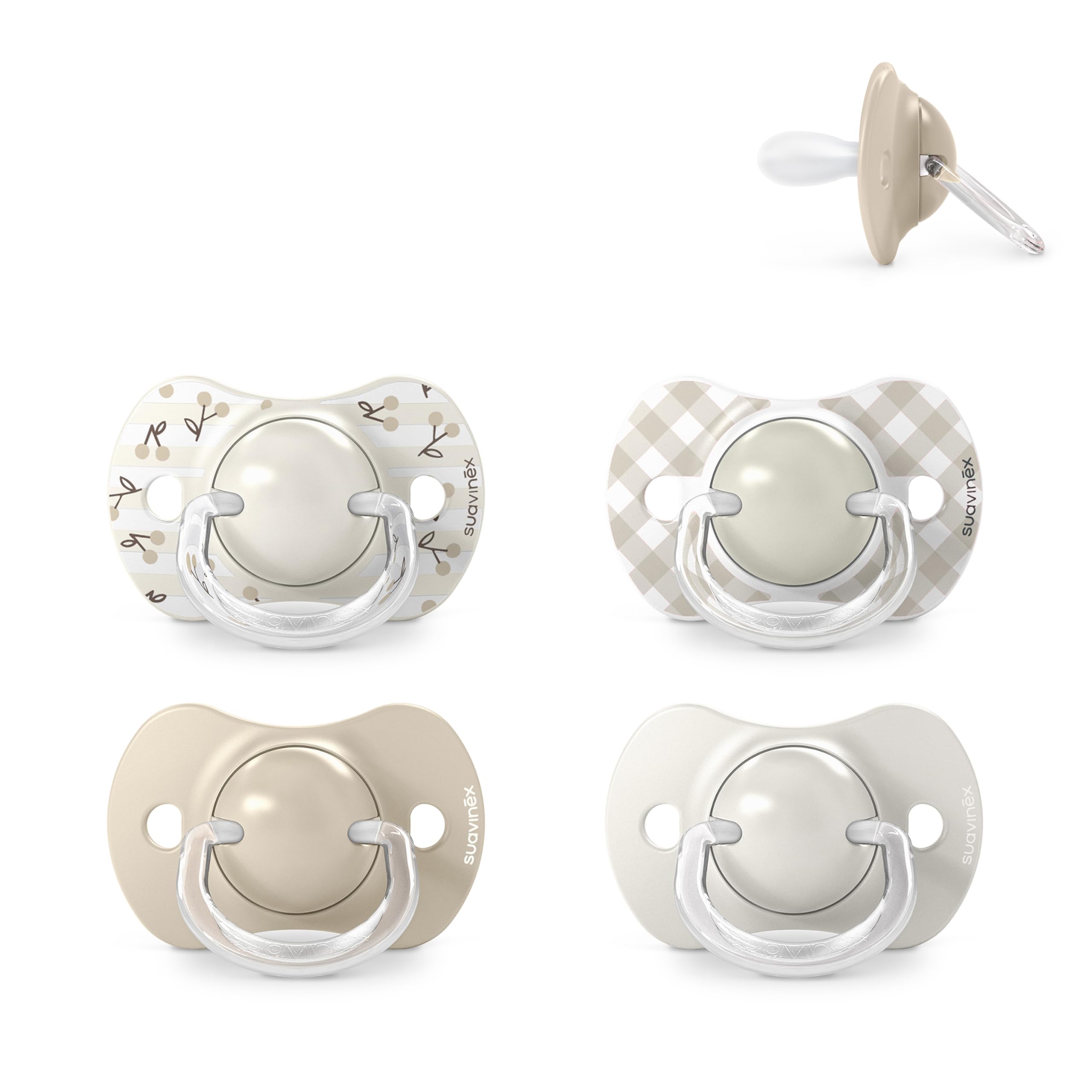 suavinex-sx-pro-pack-de-4-chupetes-0-6-meses-tetina-fisiol-gica-de-silicona-sim- image 1