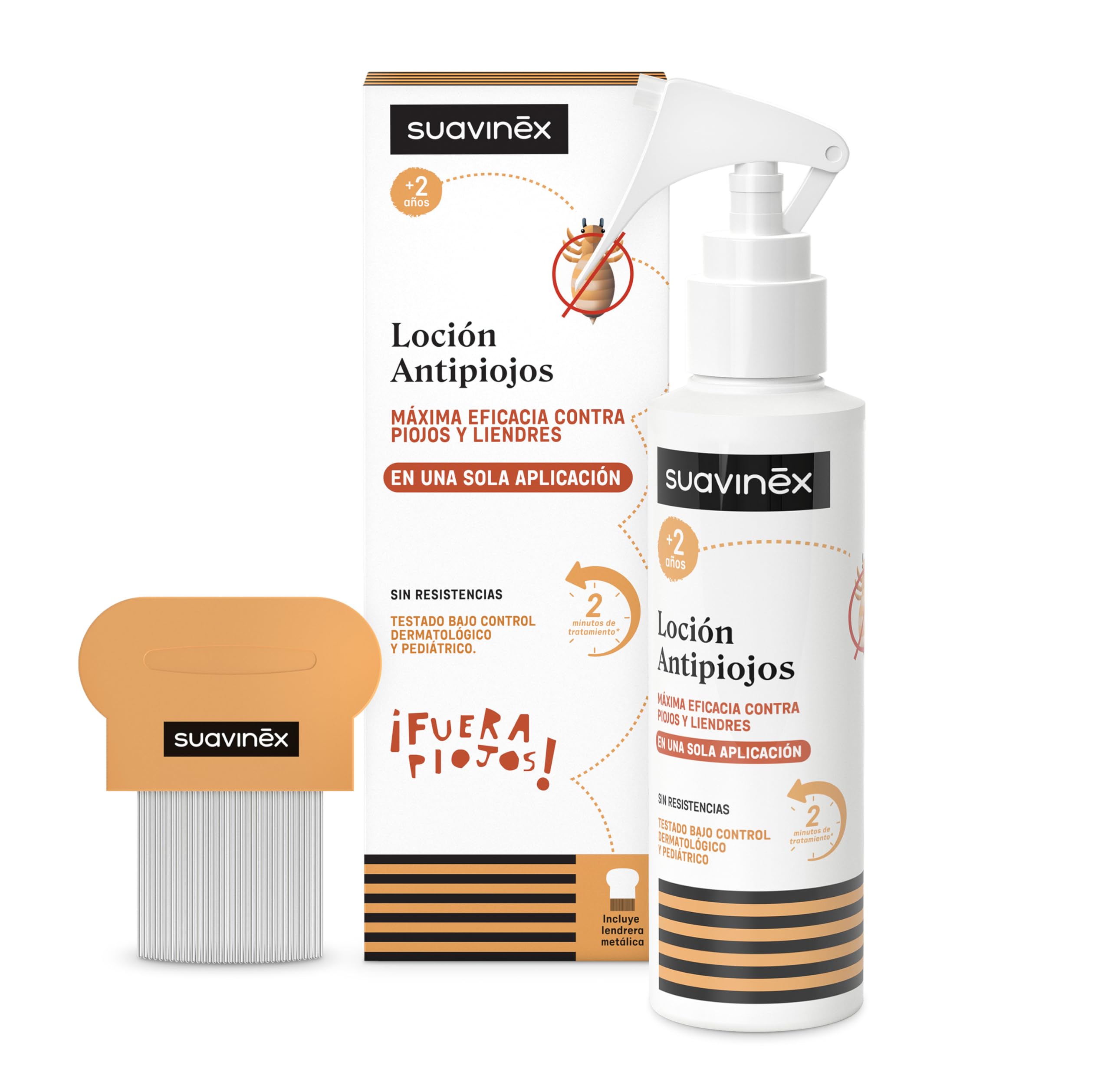 suavinex-pack-loci-n-antipiojos-y-liendres-spray-125-ml-lendrera-met-lica-2-a-os image 1