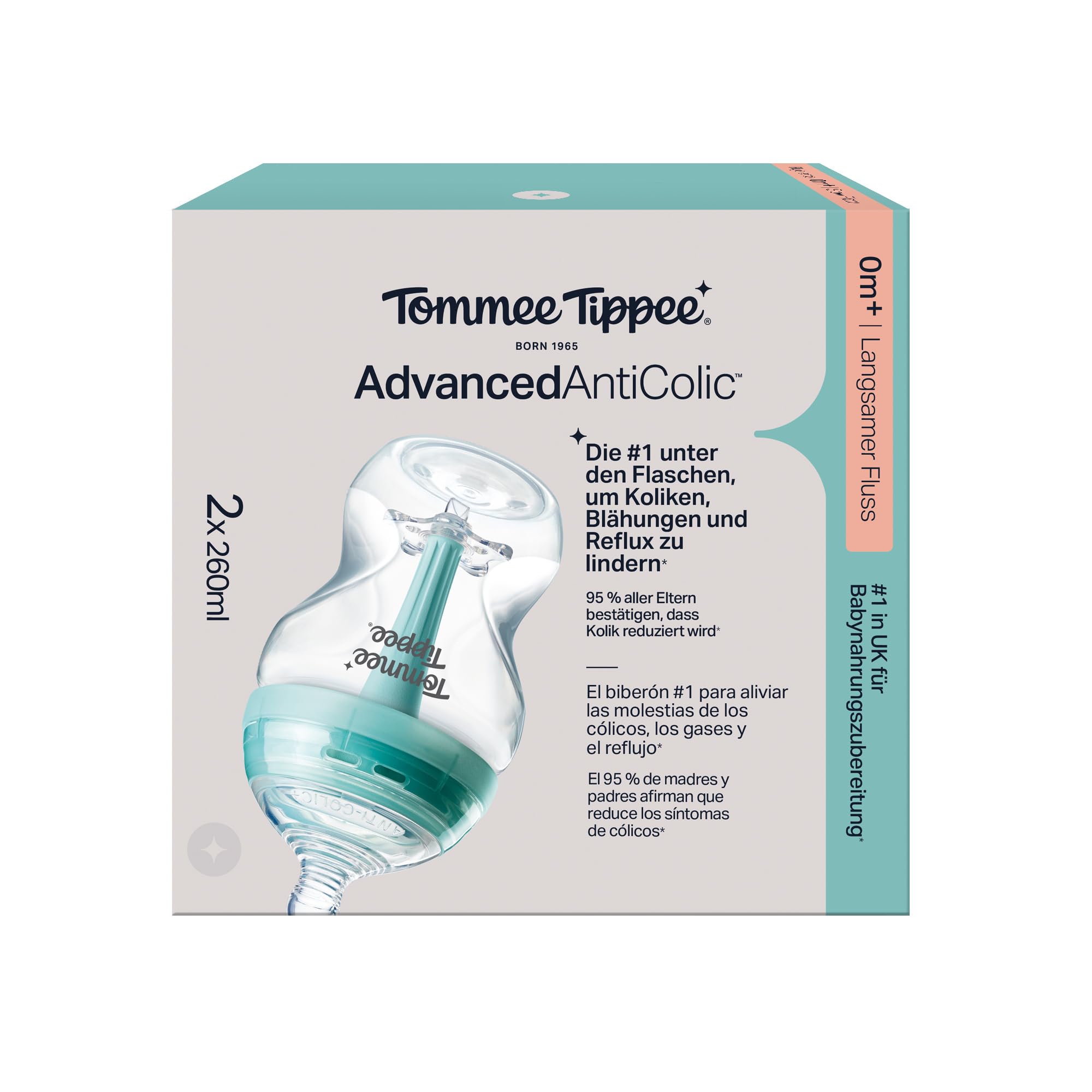 tommee-tippee-biber-n-antic-licos-avanzado-260-ml-pack-de-2-con-tubo-de-ventilac image 2