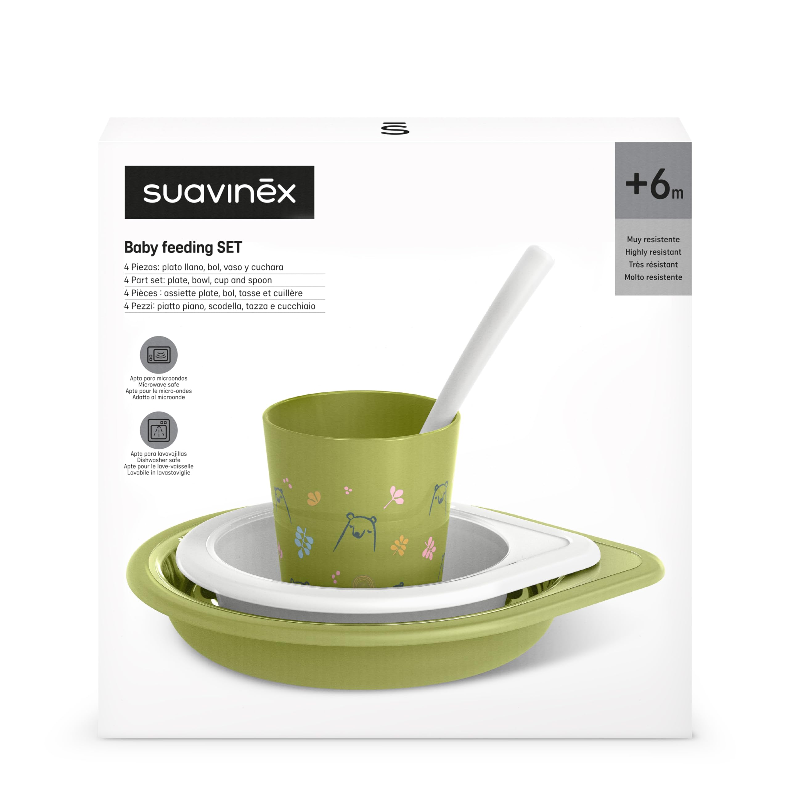 suavinex-vajilla-de-aprendizaje-para-beb-s-bears-verde-6-meses-set-con-vaso-plat image 3