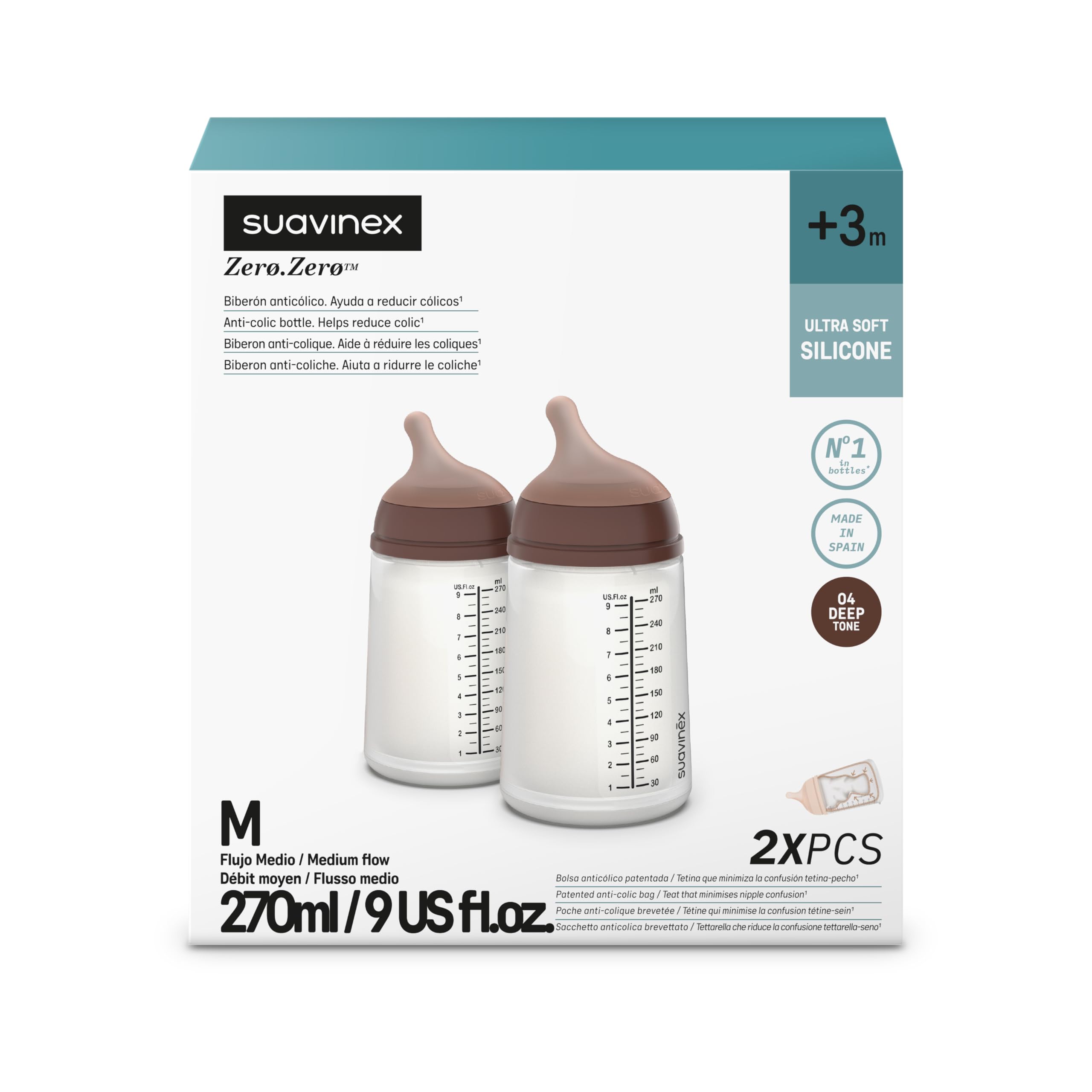 suavinex-zero-zero-pack-de-2-biberones-antic-lico-270-ml-con-tetina-de-flujo-med image 3