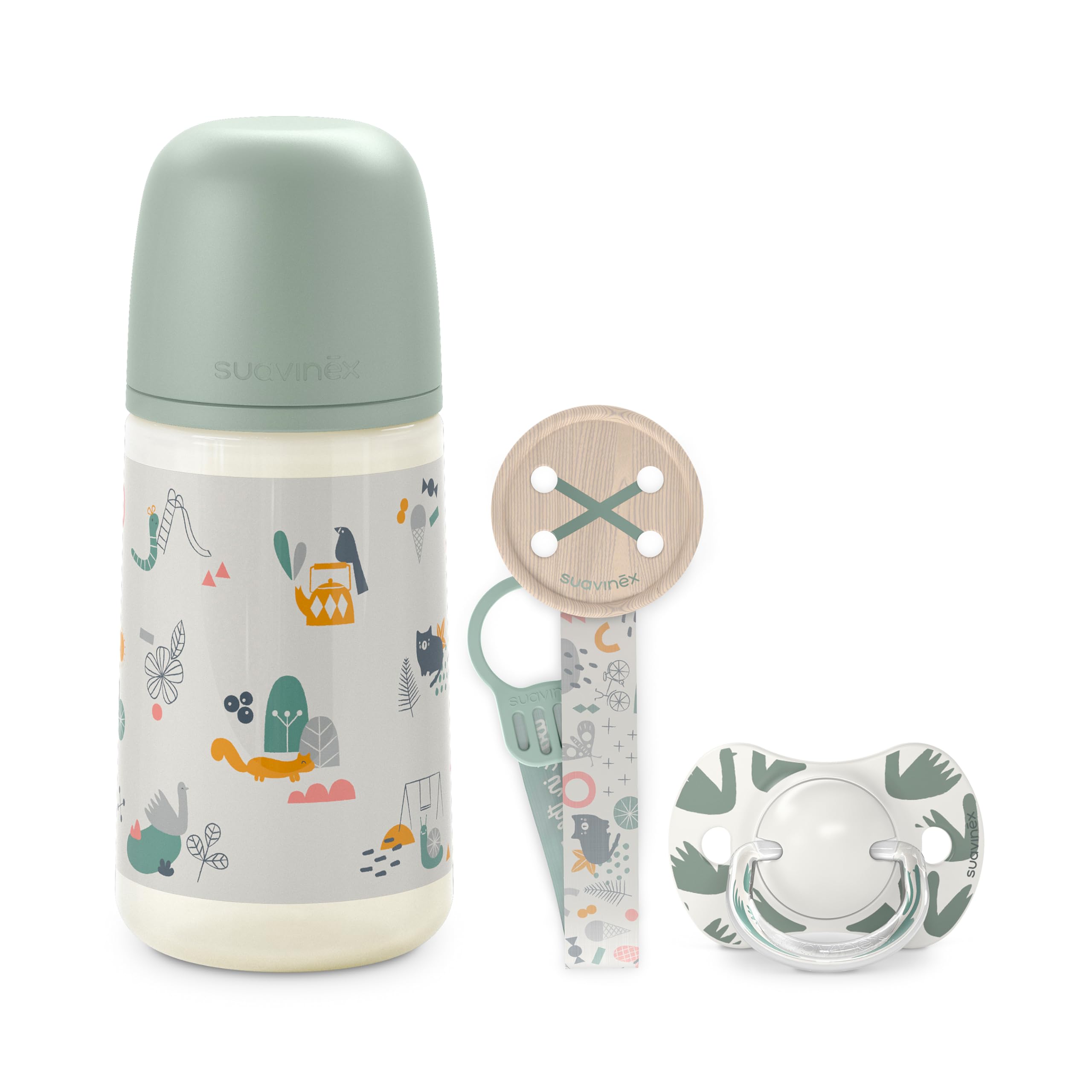 suavinex-pack-regalo-beb-reci-n-nacido-walk-verde-biber-n-antic-lico-270-ml-fluj image 1
