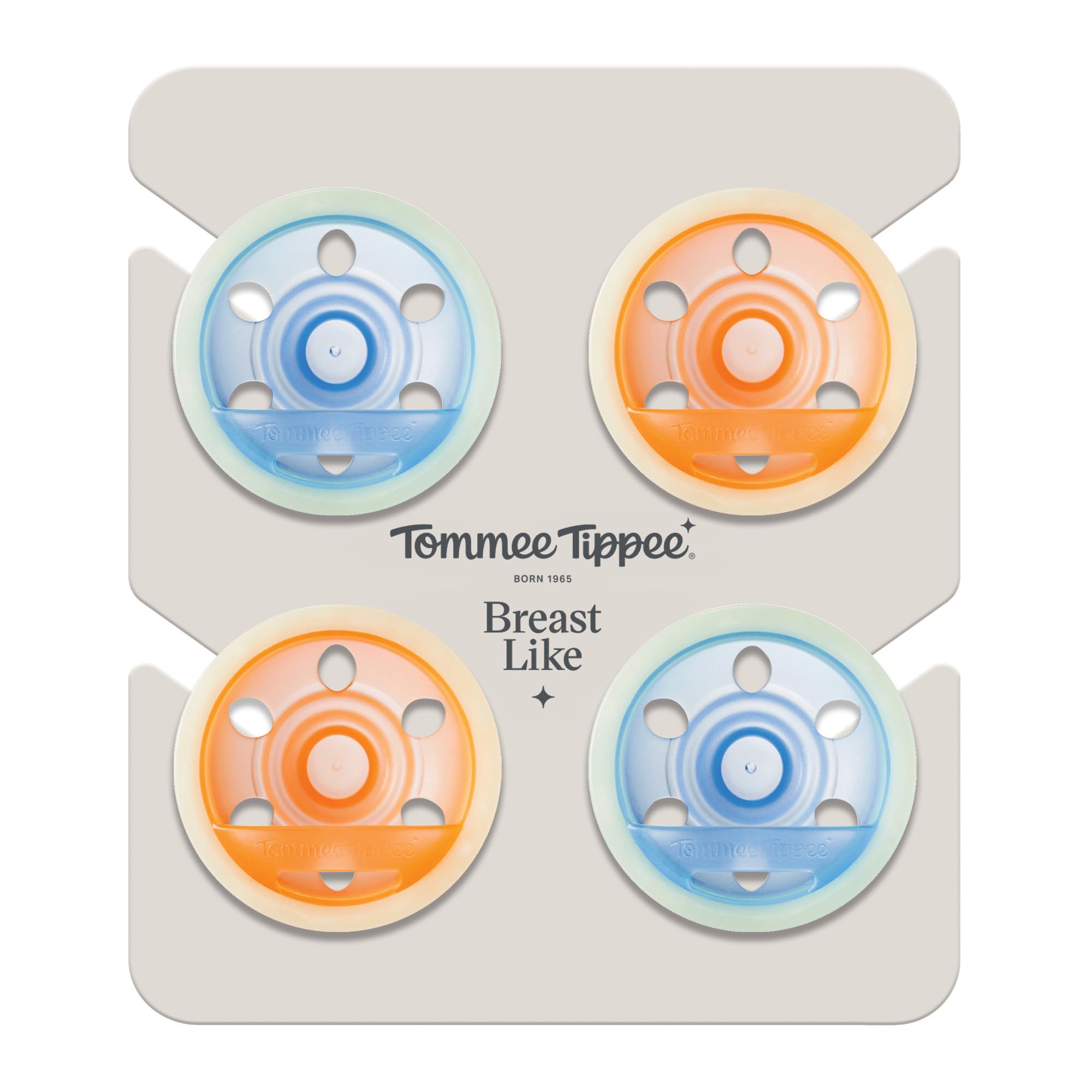 tommee-tippee-chupete-breast-like-night-glow-0-6m-pack-de-4-silicona-de-una-sola image 2