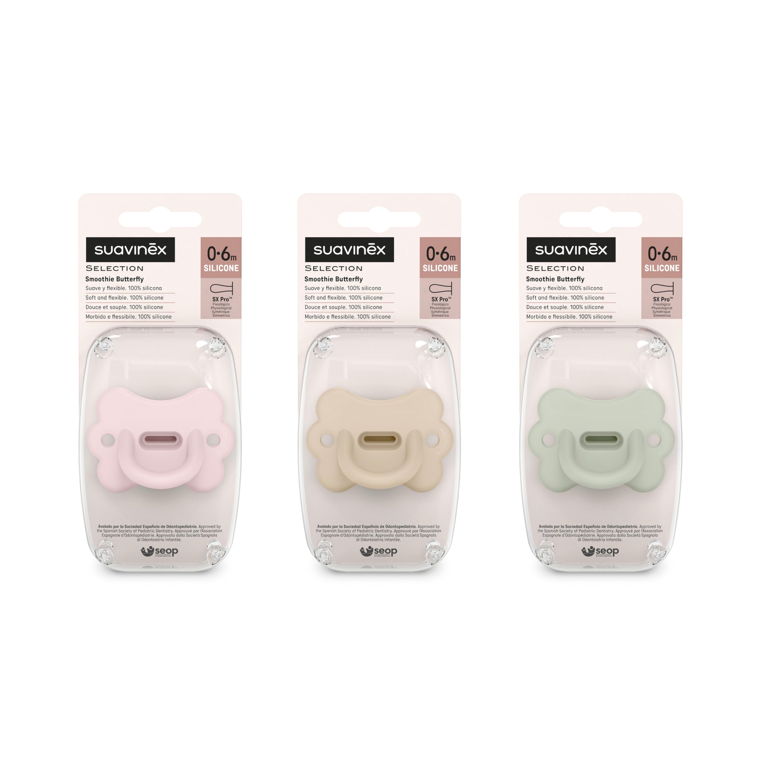 suavinex-smoothie-butterfly-chupete-todo-silicona-pack-3-beb-s-0-6-meses-tetina- image 3