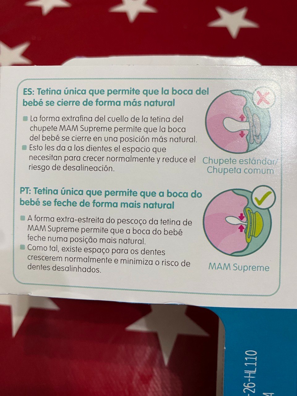 Buen chupete, talla correcta