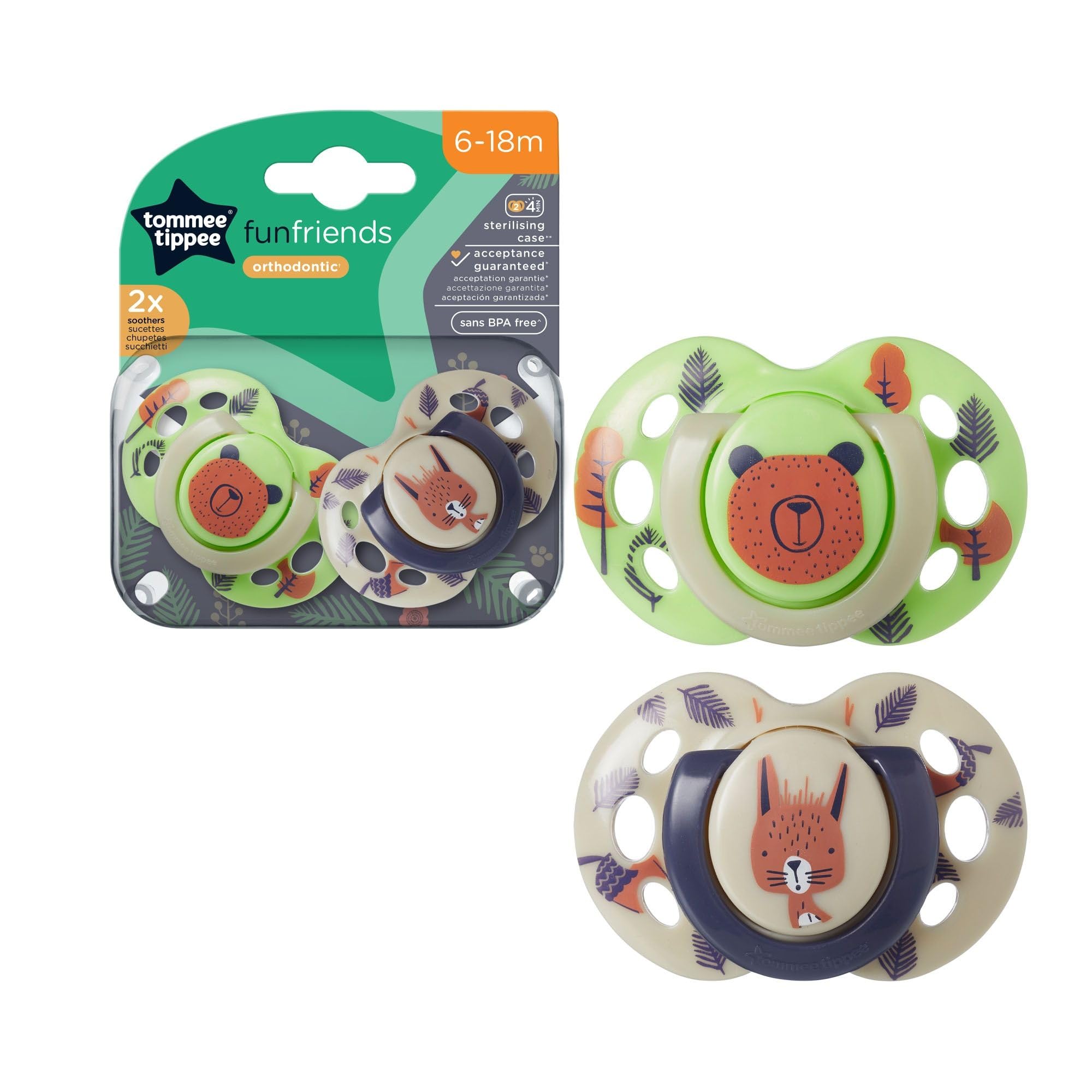 tommee-tippee-fun-chupetes-ortod-nticos-6-18-meses-tetina-de-silicona-reversible image 3